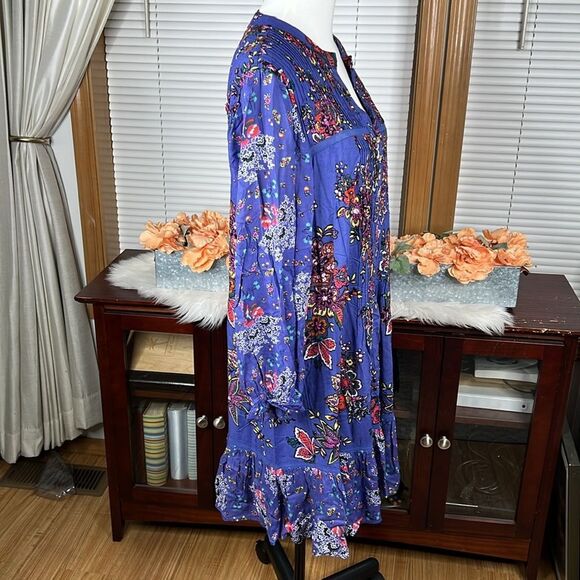Anthropologie Blue Floral Mini Dress - Picture 6 of 10